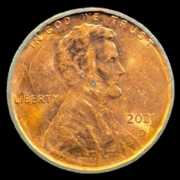Wide Rim 2021D Lincoln Shirld Cent Penny Plating Error Rim Cud Doubled Die READ - Picture 5 of 10